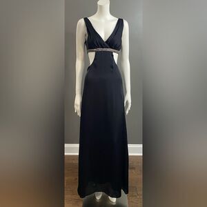 BCBGeneration Black Maxi Dress with Beaded Waist